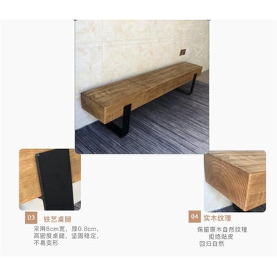 Nordic Solid Wood Bench, Household Log Tv Cabinet, Simple and Modern Shoe Changing Stool, Creative