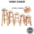 Solid Wood High Chair Fashion Home Chair Baby Booster Seat Creative Small Round Stool with Footrest