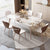 Luxurious Light Rock Plate Table Chair Set Modern Rectangular Dining Table