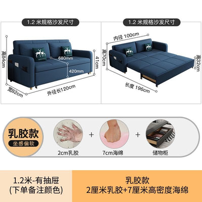 Koala Multifunctional Folding Sofa Bed Living Room Push-pull Storage Sofa 2 In 1 Fabric Sofa