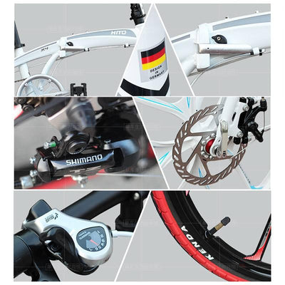 Hito Foldable Bike X6 20/22 Inch Foldable Bicycle Shimano 7-speed Variable Speed Bicycle Ultra-light