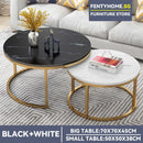 2 In 1 Nordic Coffee Table Modern Light Luxury Round Side Table Set Living Room Sofa Tea Table