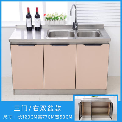 YSHF Kitchen Cabinet Storage Household With Gas Stove Sink Kitchen Cupboards Stainless Steel Kitchen