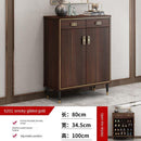 Chinese Style Shoe Solid Wood Frame Household Door Large Capacity Light Luxury Porch Locker Balcony