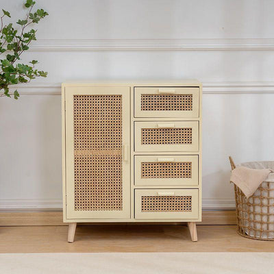 GC Storage Cabinet Solid Wood Rattan Cabinet Sideboard Modern Simple Living Room Wall Cabinet