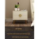 Nordic White Wax Solid Wood Bedside Table Custom-made Modern Leather Storage Cabinet with Ins Style