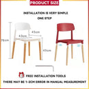 【BUY 3 GET 1 FREE】Nordic Plastic Chair | PP Material Dining Chair | Plastic Stool | Backrest