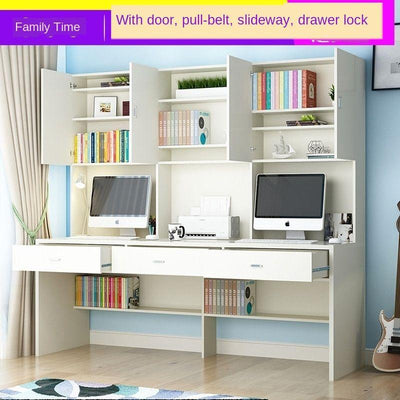 Simple Table Double Bookshelf Combination Drawer Track Children's Writing Learning Office Home