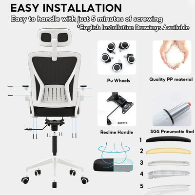 LeShu Mesh Office Chair Lifting High-back 150-185cm Thicken Latex Computer Chair