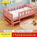 ✨ Ready Stock ✨Solid Wood Children's With Guardrail Princess Powder Color Lacquer Tatami Kids