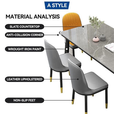 Dining Table Marble Slate Dining Table Household Small Apartment Dining Table And Chair Combination