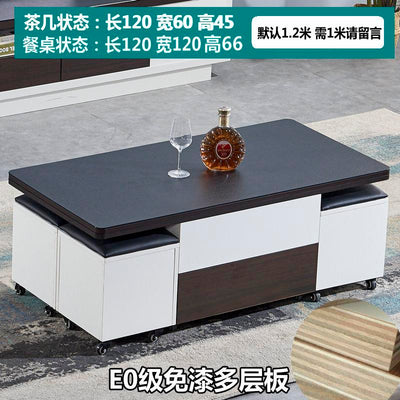 Lifting Modern Simple Small Family Folding Retractable Storage Pyrophyllite Coffee Table Dual