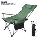 WONZOM Outdoor Foldable Chair Casual Portable Field Camping Chair Arm Chair Recliner Lounge Chair