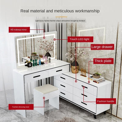 SENBIJU Internet Dresser Bedroom Modern Simple Celebrity Ins Style Makeup Table Small Apartment