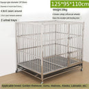 YIPET Ready Stock Dog cage thick stainless steel super large residential foldable movable pet cage