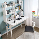 Nordic Desk Solid Wood Computer White Children's Study Modern Minimalist with Bookshelf Table