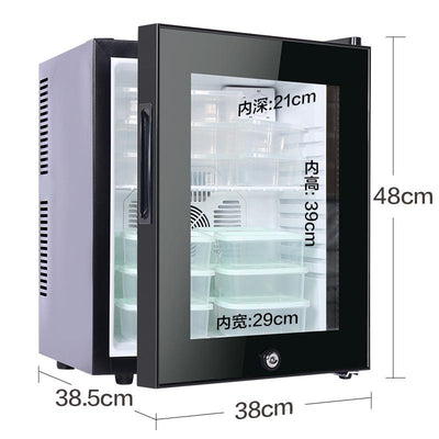 30L small glass door freezer mini hotel guest room refrigerator tea preservation display freezer