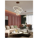 HJFA Living Room Chandelier Modern Simple Light Luxury Duplex Staircase Hall Golden Circle Circular