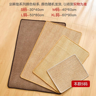 RUNPET Sisal Cat Scratch Mat Cat Scratcher Horizontal Cat Floor Scratching Pad Rug Scratch Pad for