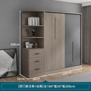 Wardrobe solid wood modern simple household bedroom sliding door integral cabinet economical storage