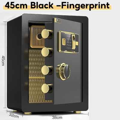 Pl Safe Box Fingerprint Home Password Office Safe Deposit Box Small Anti-theft Alarm Safes Bedside