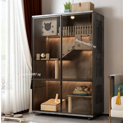 Solid Wood Cat Cage Super Large Space Cat Villa Indoor Cat House Cat Condo