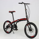 Foldable Bicycle 20 Inch Shimano 7-speed Variable Speed Folding Bicycle High Carbon Steel