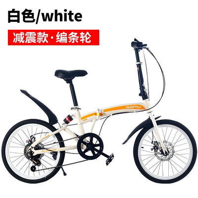 SSPU X4 Foldable bicycle Folding Bike 20 Inch 7 Speed Dolphin Frame Double Disc Brake Adult Outdoor