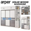 Aprer Wardrobe Sliding Door 2/3 Door Sliding Wardrobe Home Bedroom Storage Cabinet Modern Minimalist