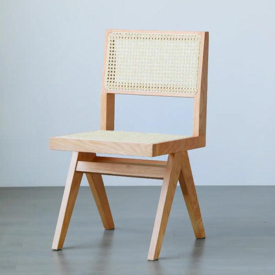 PINA 【Natural Rattan】Rattan woven chair Nordic solid wood natural rattan folding armless Chandigarh