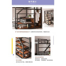 KW Loft Bed Small Apartment Iron Frame Bed Apartment High And Low Bed Frame