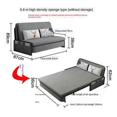 Foldable Sofa Bed Small Apartment Living Room Multi-functional Dual-use 1.5 M Wide Double Economical