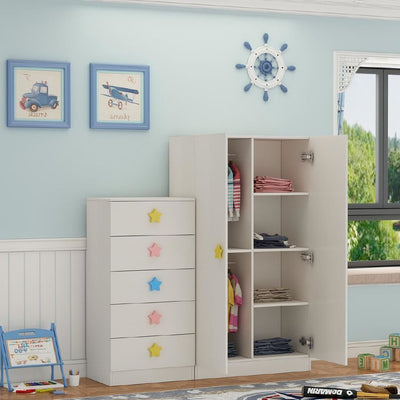 Simple Children's Wardrobe Baby Storage Combination Cabinet Girl Bedroom Wooden Wardrobe Baby