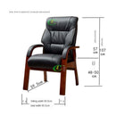 Solid Wood Office Leather Four-legged Backrest Armrest-free Mahjong Conference Room Chair Wooden