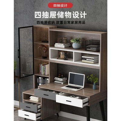 Solid Wood Study Table Computer Table With Bookshelf Environmental Protection Material Office Table