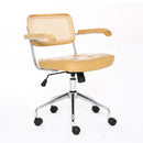 GC Rattan Chair Office Chair Solid Wood Japanese Computer Chair Household Swivel Chair Study Lifting