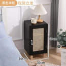 GC Rattan Bedside Table Storage Cabinet Solid Wood Bedroom Kitchen Cabinet Modern Simple