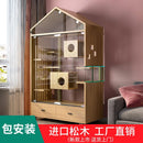 Glass Solid Home Wood Villa Luxury Three-story House Oversized Space Nest Indoor Cage Cat Cabinet