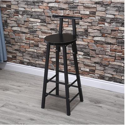 High Chair Bar Stool Minimalist Fashion Creative Steel Wood Thickened Dining Chair（70cm）