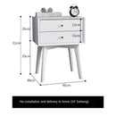 SHANJIE Shang Goods Table Simple Modern Solid Wood Fashion Two Draw Nordic Bedside Bedroom Small