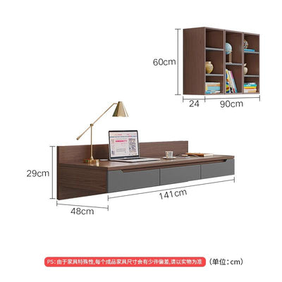 AUSITUR Desktop Computer Table Bookcase Bookshelf Integrated Wall-mounted Table Study Desk