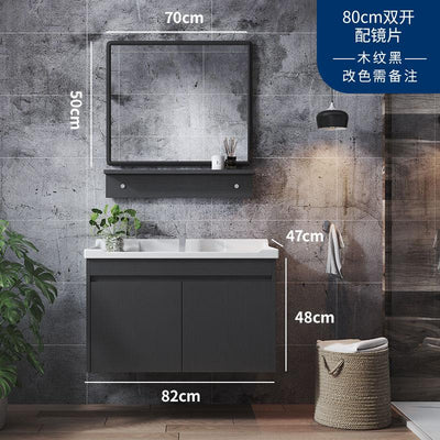 Jiumuwang Bathroom Suit Bathroom Cabinet Combination Modern Simple Toilet Washstand Solid Wood