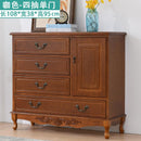 (MUWU) Solid Wood Simple Modern Storage Cabinet Drawer Living Room Locker Bedroom American Chest of