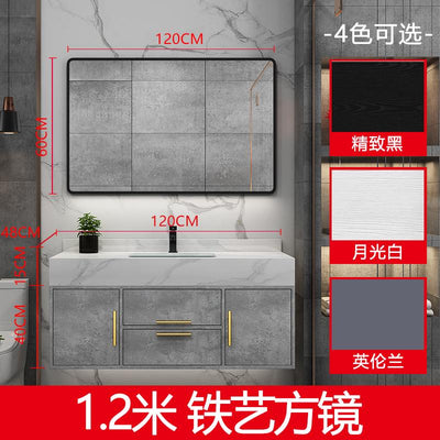 Bathroom Marble Bathroom Cabinet Combination Set Wash Basin Light Luxury Intelligent Bathroom Simple