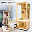 HOOOPET Cat Cage Solid Wood Cat Villa Household Luxury Three Floor Cat Cabinet Pet House