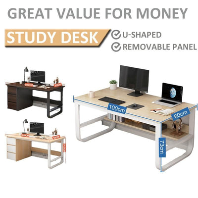 Simple Study Table Easy To Install Study Table With Bookshelf Small Office Table