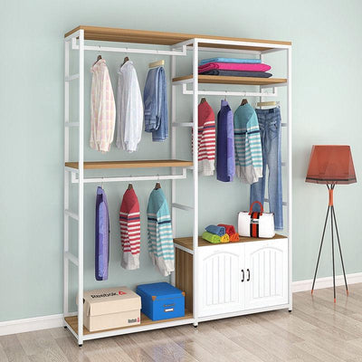 🔥🔥【Ready Stock】Bedroom Locker Cloakroom Double-decker Hanger Simple Style Home Open Floor-to-be