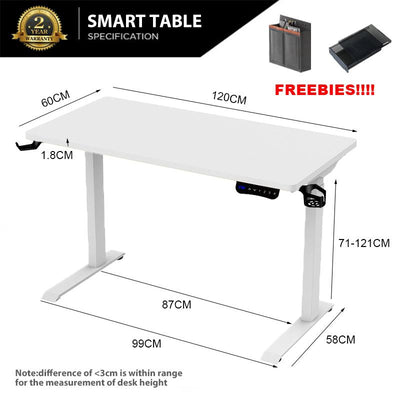 OROR Standing Desk 120cm Height Adjustable Table 4 Memory Height Ergonomic Office Table