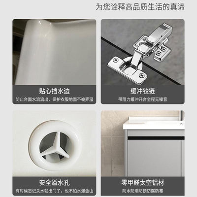 PYGH Italian Slate Bathroom Cabinet Thickened Aluminum Alloy Bathroom Vanity Cabinet Bathroom Smart