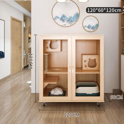 Apartment Solid Wood House Luxury Home Cage Three-layer Super Large Cat Cabinet Villa